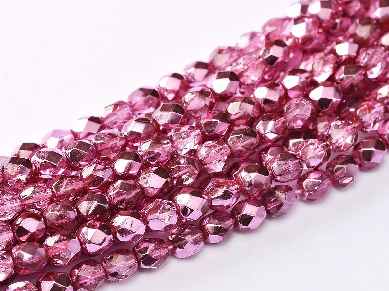 Tjeckiska Firepolish - Crystal Rose Metallic Ice 3mm, 150-pack Hilmas Pyssel