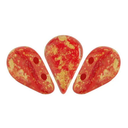 Amos® par Puca® - Opaque Coral Red Splash, 10 gram Les perles par Puca® - Paris