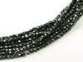 Tjeckiska Firepolish - Jet Vacuum Hematit 2 mm, 1 sträng Hilmas Pyssel