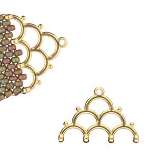 Cymbal Element - Lakos IV 24K Gold Plated 2-pack Beadsmith