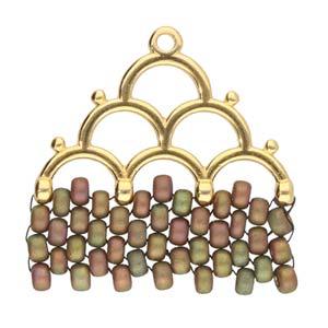 Cymbal Element - Lakos IV 24K Gold Plated 2-pack Beadsmith
