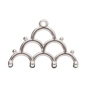 Cymbal Element - Lakos IV Antique Silver Plated 2-pack Beadsmith