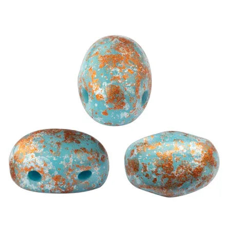Samos® par Puca® - Opaque Blue Turquoise Tweedy, 10 gram Les perles par Puca® - Paris