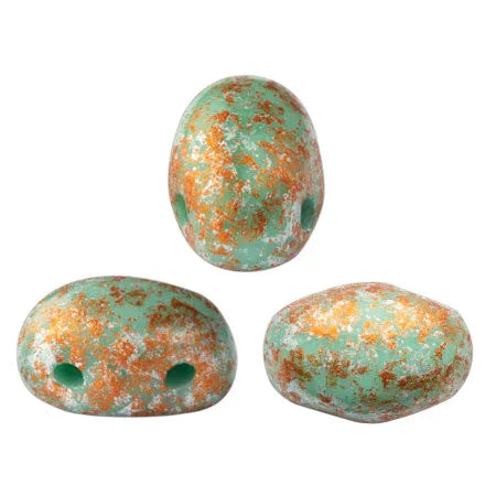 Samos® par Puca® - Opaque Green Turquoise Tweedy, 10 gram Les perles par Puca® - Paris