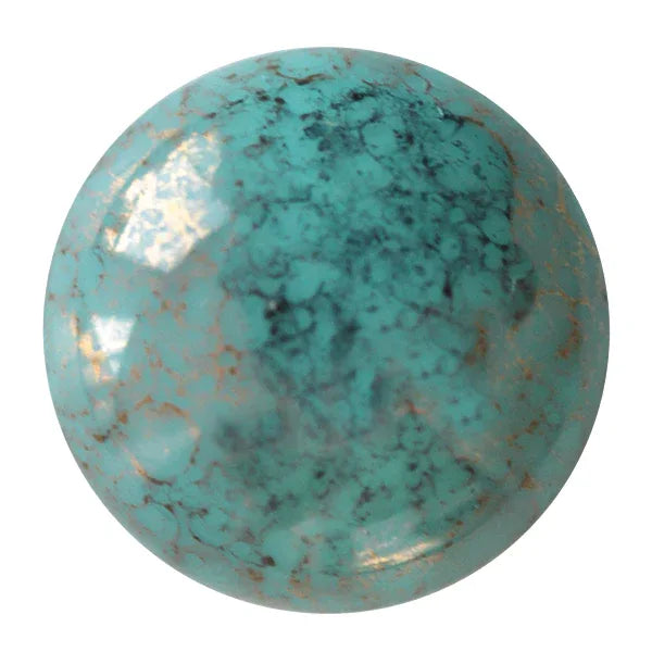 Cabochon par Puca® - Opaque Green Turquoise Bronze 18 mm, 1 styck Les perles par Puca® - Paris