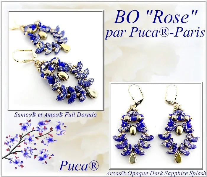 Mönster Örhängen - « Rose » © par Puca® Les perles par Puca® - Paris