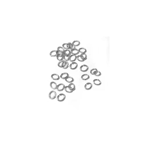 Bindringar Silverfärgade - Ovala 3,5x4,5mm, 50-pack Grekisk Metall