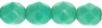 Tjeckiska Firepolish - Opaque Green Turquoise 6mm, 25-pack Hilmas Pyssel