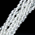 Tjeckiska Vaxade Glaspärlor - White Droppar, 3x5mm, 1 sträng Hilmas Pyssel