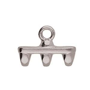 Cymbal Element - Rozos Antique Silver Plated 2-pack Beadsmith