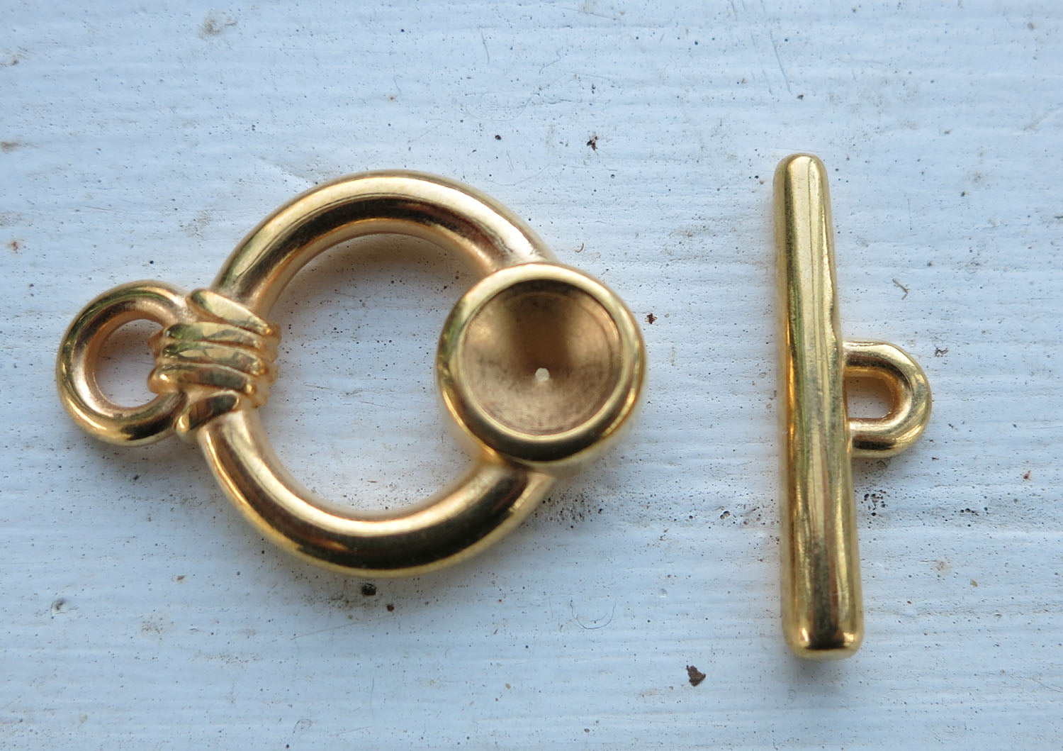 Lås Guldfärgat - Stavlås med fäste för chaton ss39 1 set Grekisk Metall