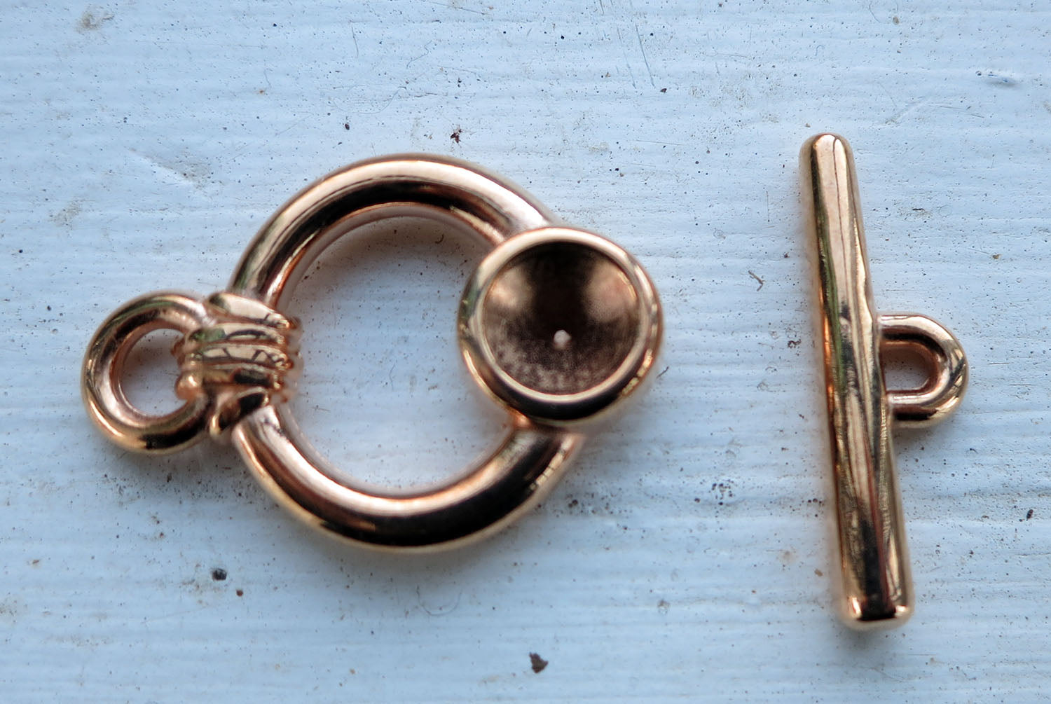 Lås Roséguldfärgat - Stavlås med Fäste för Chaton SS39, 1 Set Grekisk Metall