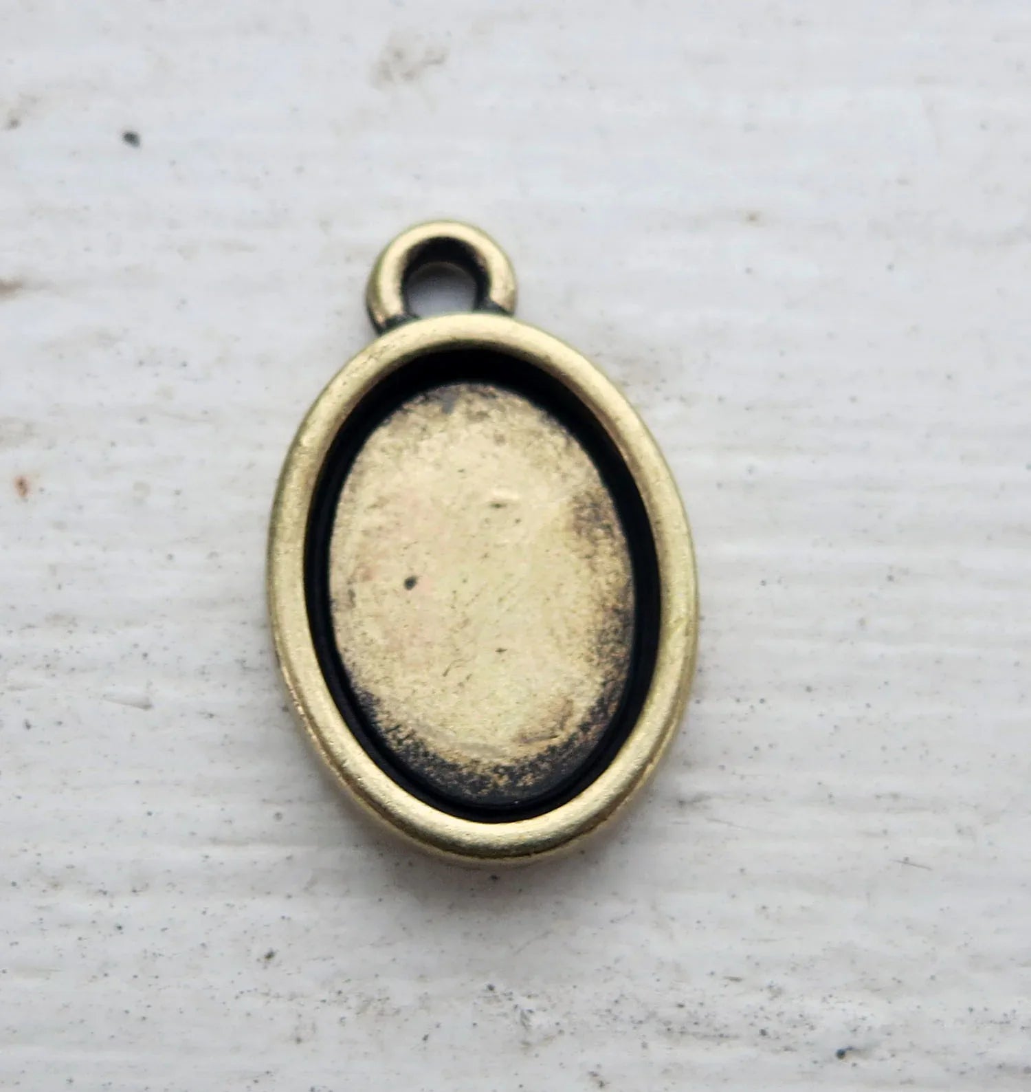 Ramberlock Bronsfärgad - Oval enkel 14x10mm, 1 styck Grekisk Metall