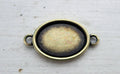 Ramberlock / Connector Bronsfärgad - Oval 18x13mm, 1 styck Grekisk Metall