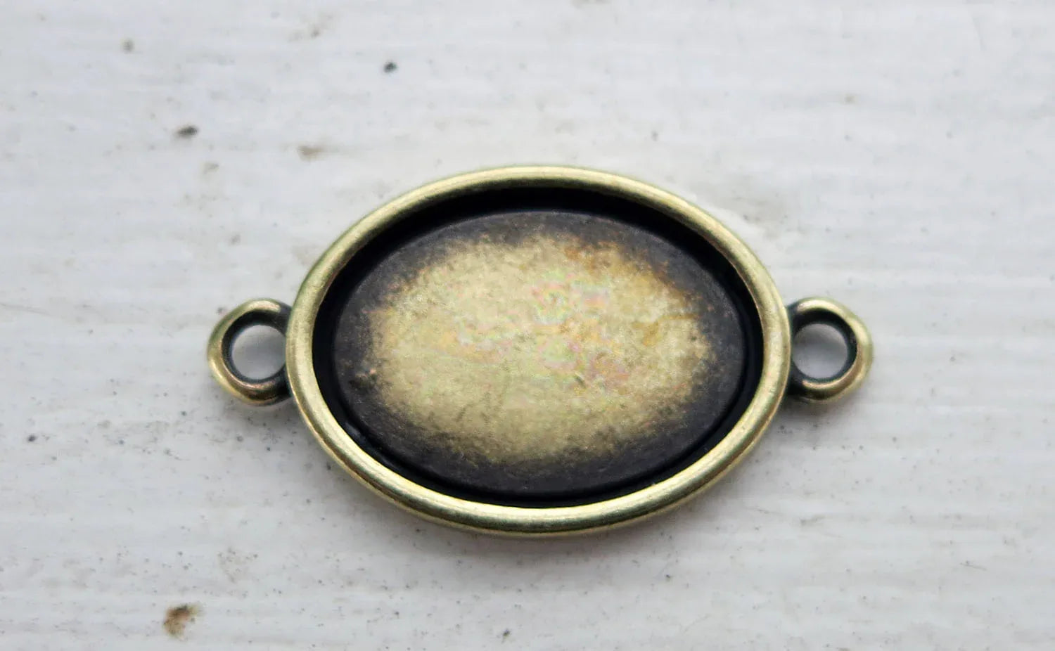 Ramberlock / Connector Bronsfärgad - Oval 18x13mm, 1 styck Grekisk Metall