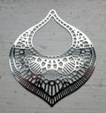 Berlock Silverfärgad - Stor Rund Droppe 60x47mm 1 styck Grekisk Metall
