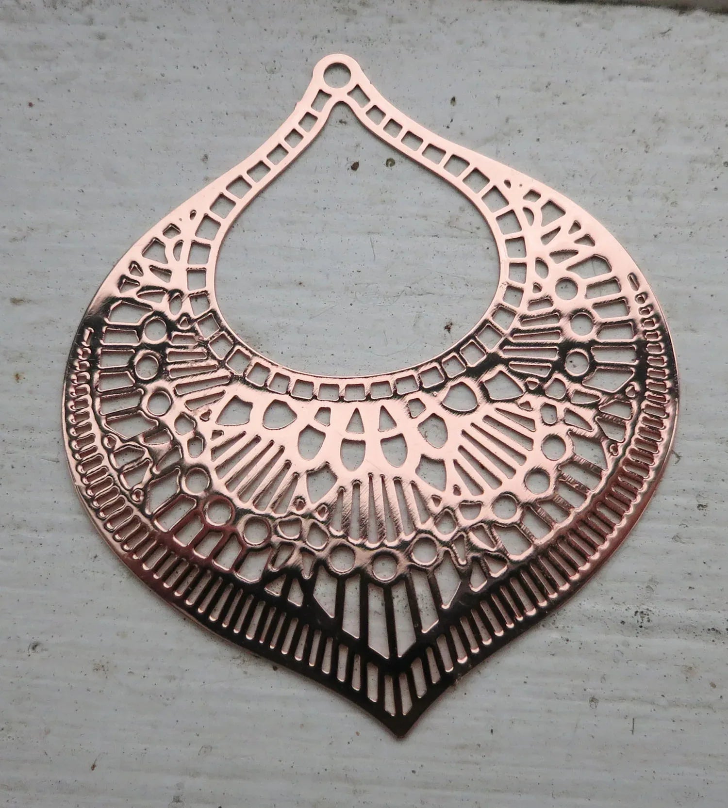 Berlock Roséguldfärgad - Stor Rund Droppe 60x47mm 1 styck Grekisk Metall