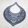 Berlock Grå - Stor Rund Droppe 60x47mm, 1 styck Grekisk Metall