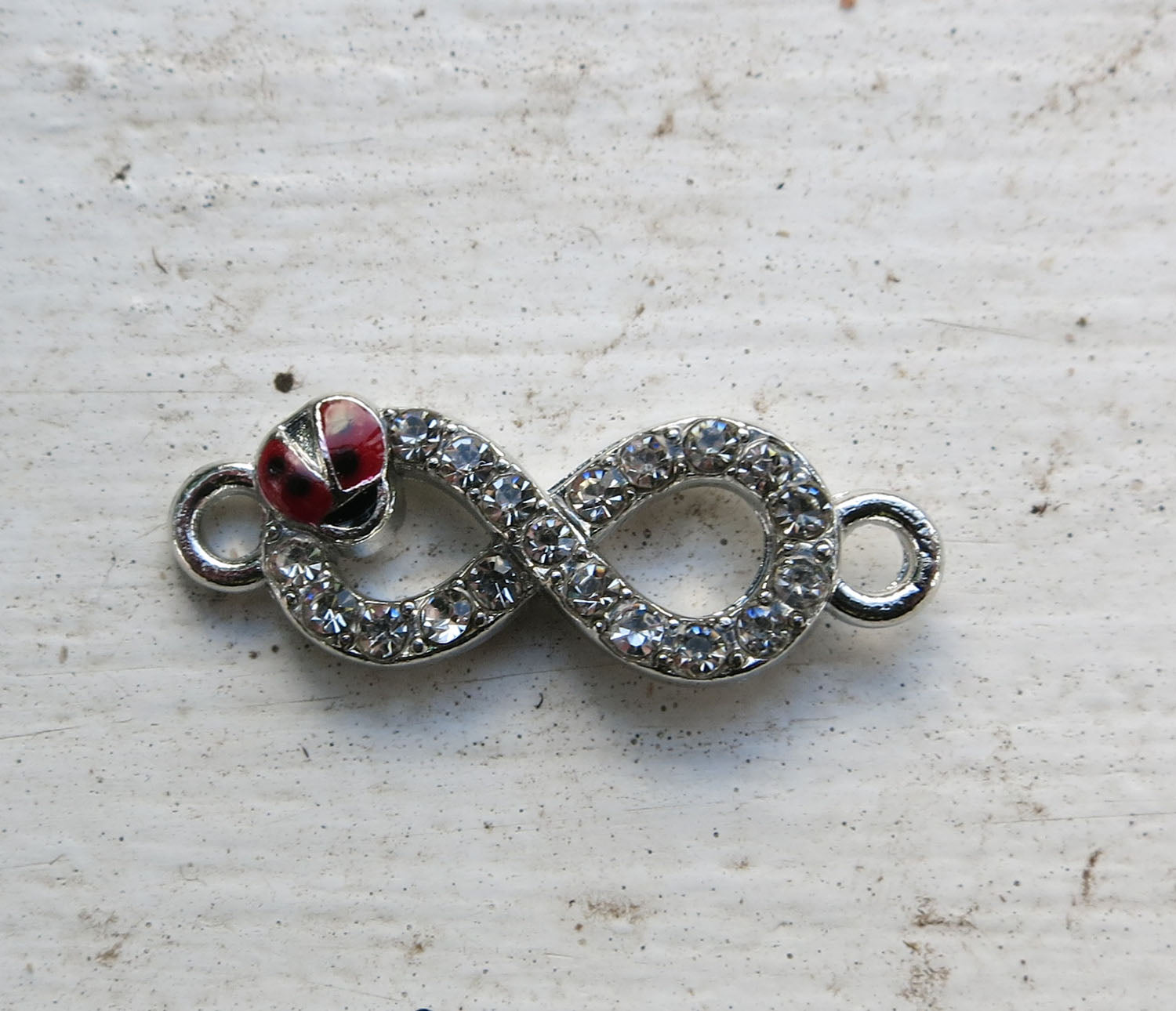 Connector Infinity - Strass med Nyckelpiga, 1 Styck Grekisk Metall