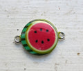 Connector Silverfärgad - Emaljerad Vattenmelon 1 styck Grekisk Metall