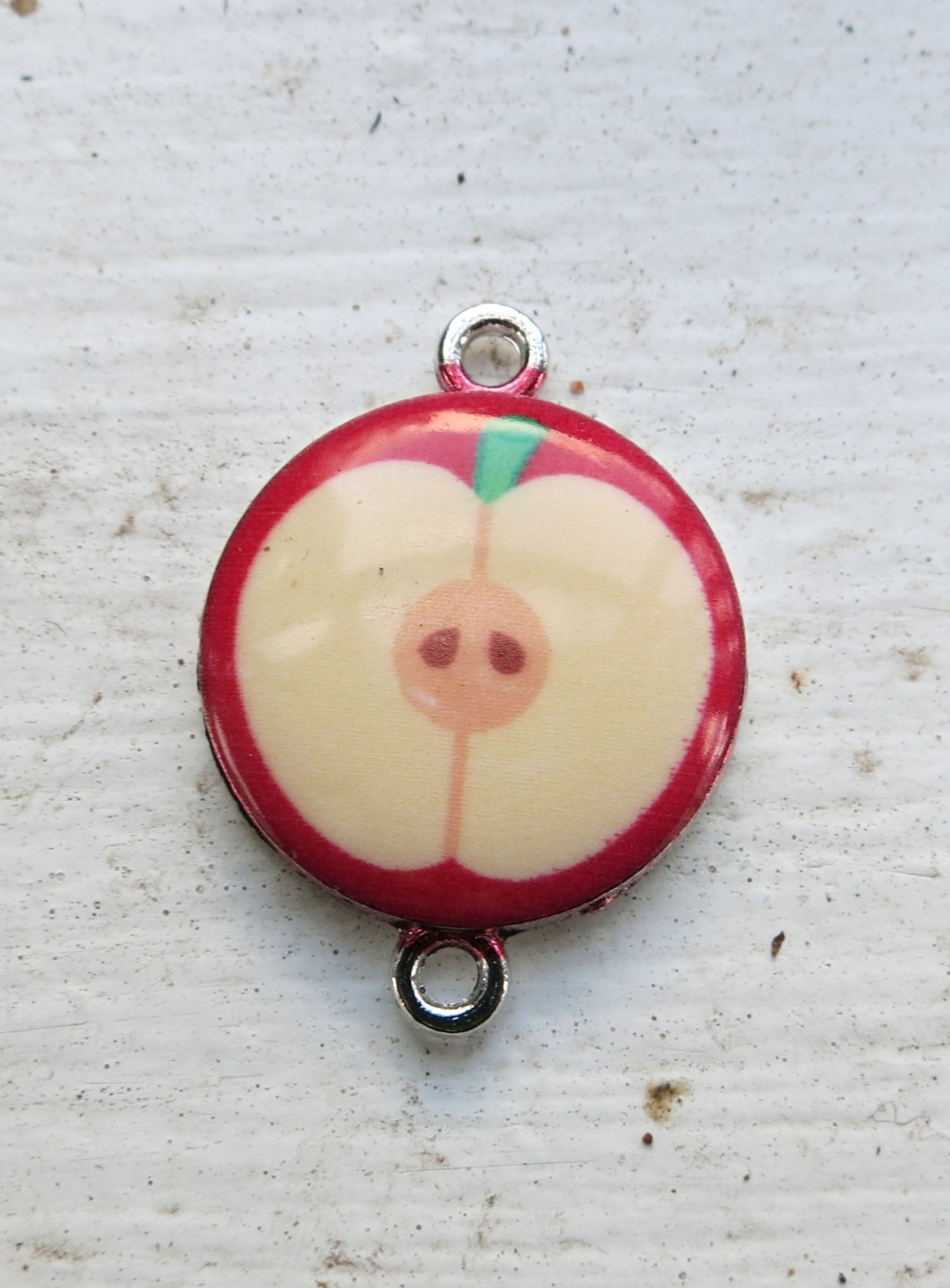 Connector Silverfärgad - Emaljerad Äpple 1 styck Grekisk Metall