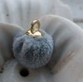 Hänge Boll - Sammet Grå 10mm 1 Styck Grekisk Metall