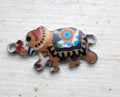 Connector Silverfärgad - Emaljerad Elefant Brun 1 styck Grekisk Metall