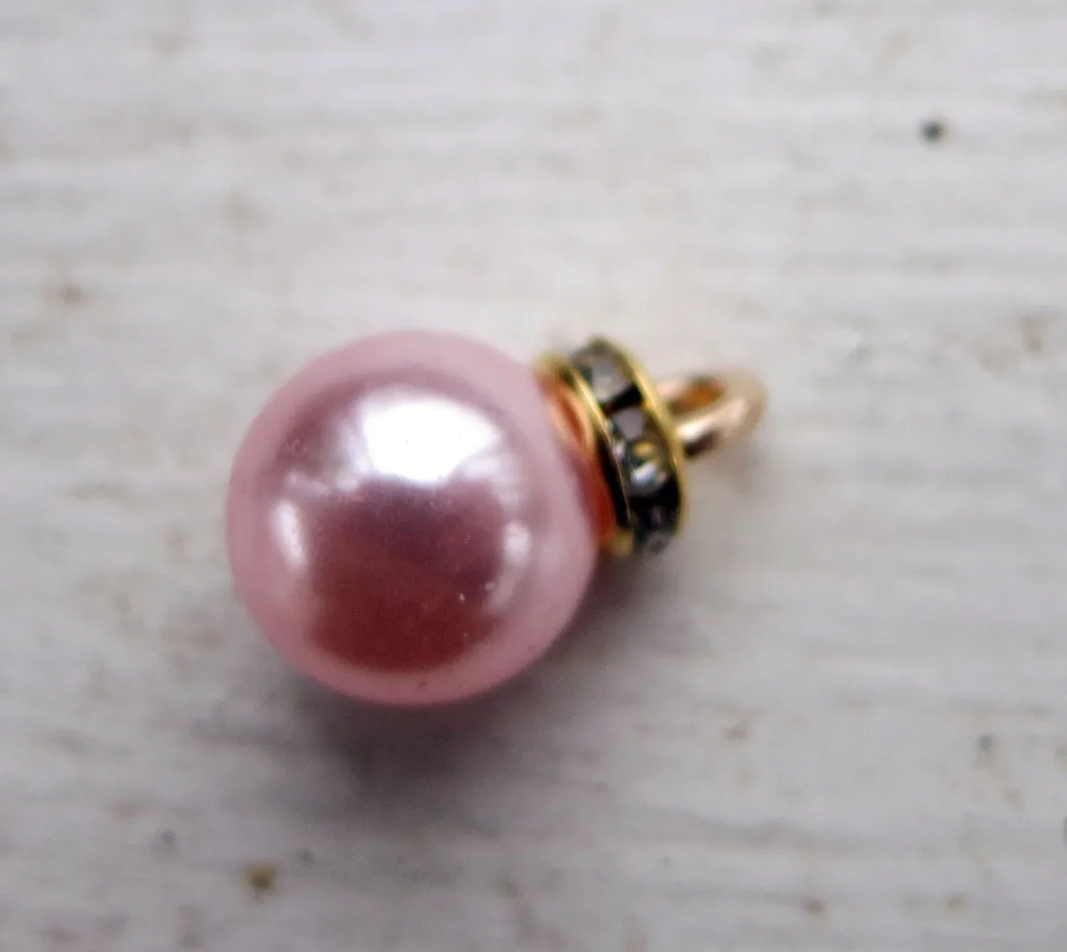 Hänge Akryl - Pärla med Strassrondell Rosa 10mm 1 styck Grekisk Metall