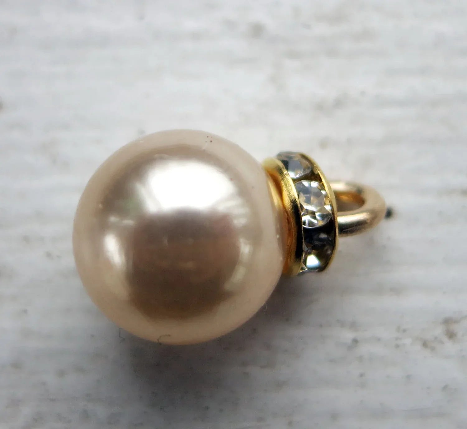 Hänge Akryl - Pärla med Strassrondell Champagne 10mm 1 styck Grekisk Metall