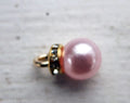 Hänge Akryl - Pärla med Strassrondell Rosa 8mm 1 styck Grekisk Metall