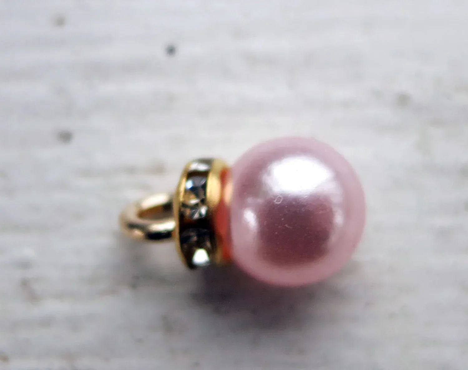 Hänge Akryl - Pärla med Strassrondell Rosa 8mm 1 styck Grekisk Metall