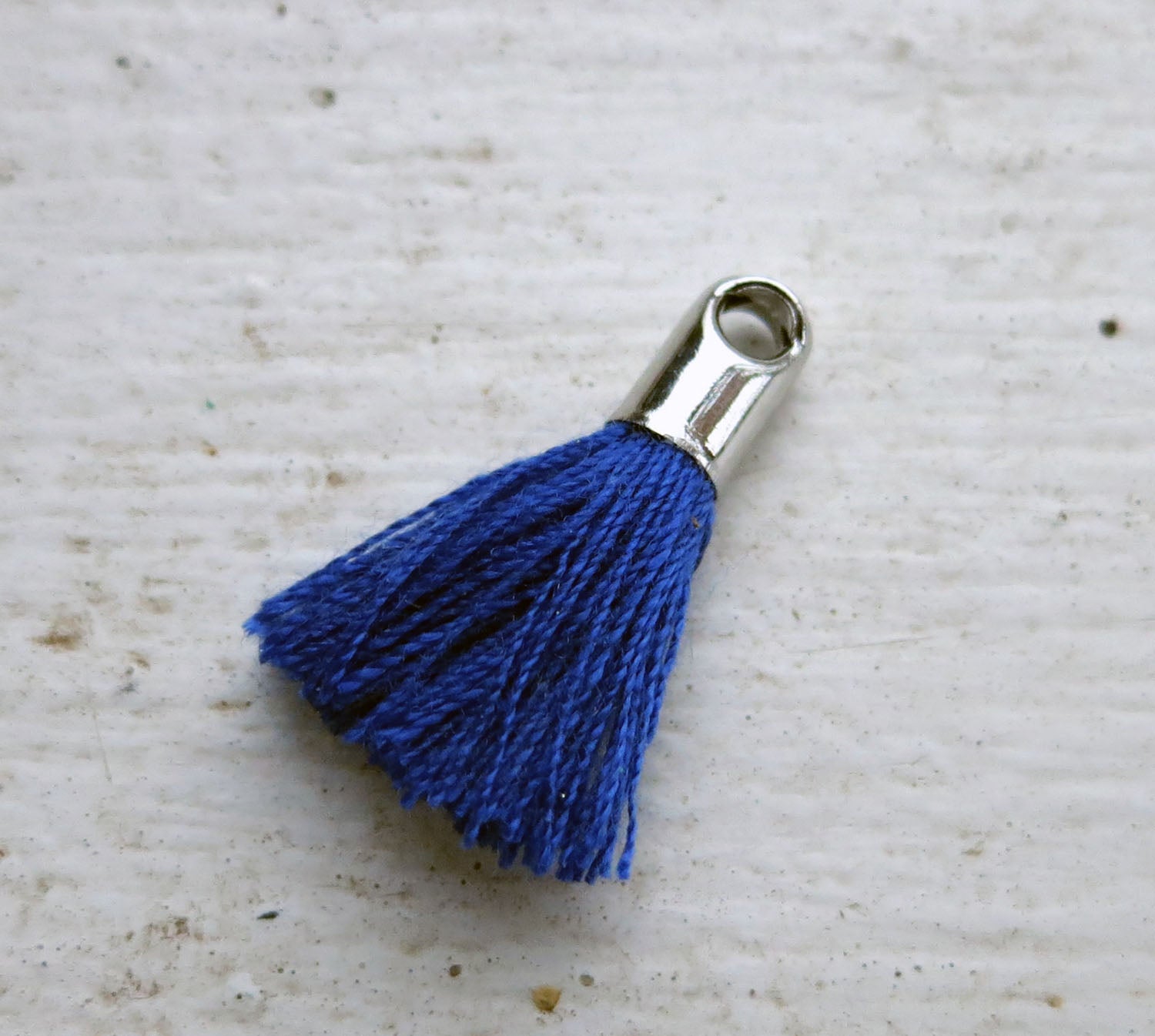 Bomullstofs - Blå 18mm, 1 styck Grekisk Metall