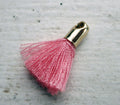Bomullstofs - Rosa / Guld 18mm, 1 styck Grekisk Metall