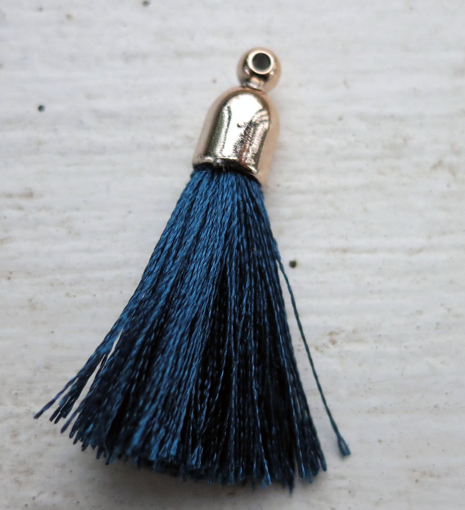 Bomullstofs - Petrol / Guld 20mm, 1 styck Grekisk Metall