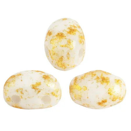 Samos® par Puca® - Opaque White Splash, 10 gram Les perles par Puca® - Paris