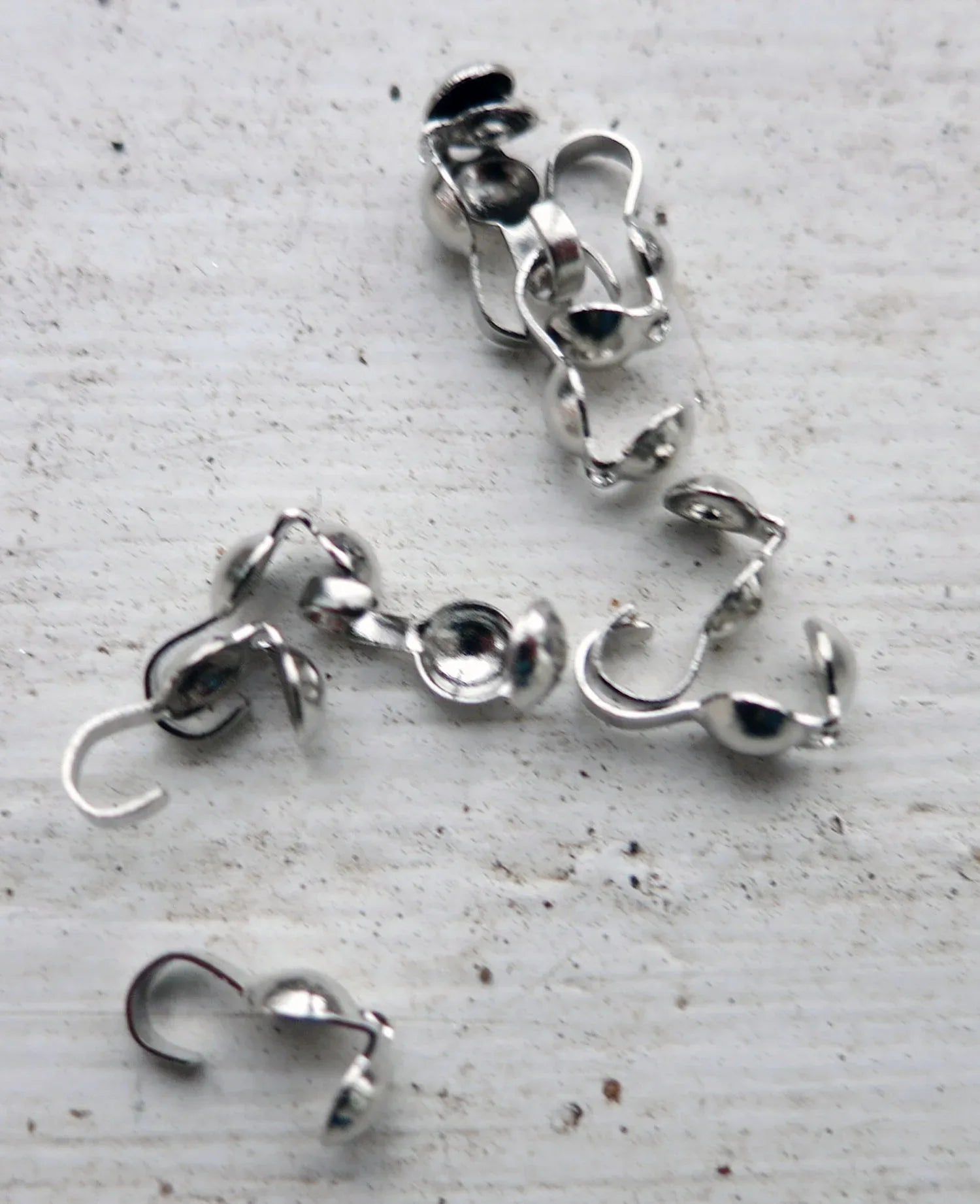 Knutgömma silverfärgad - 3mm, 10-pack Grekisk Metall