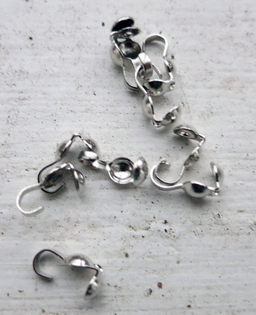 Knutgömma silverfärgad - 3mm, 10-pack Grekisk Metall