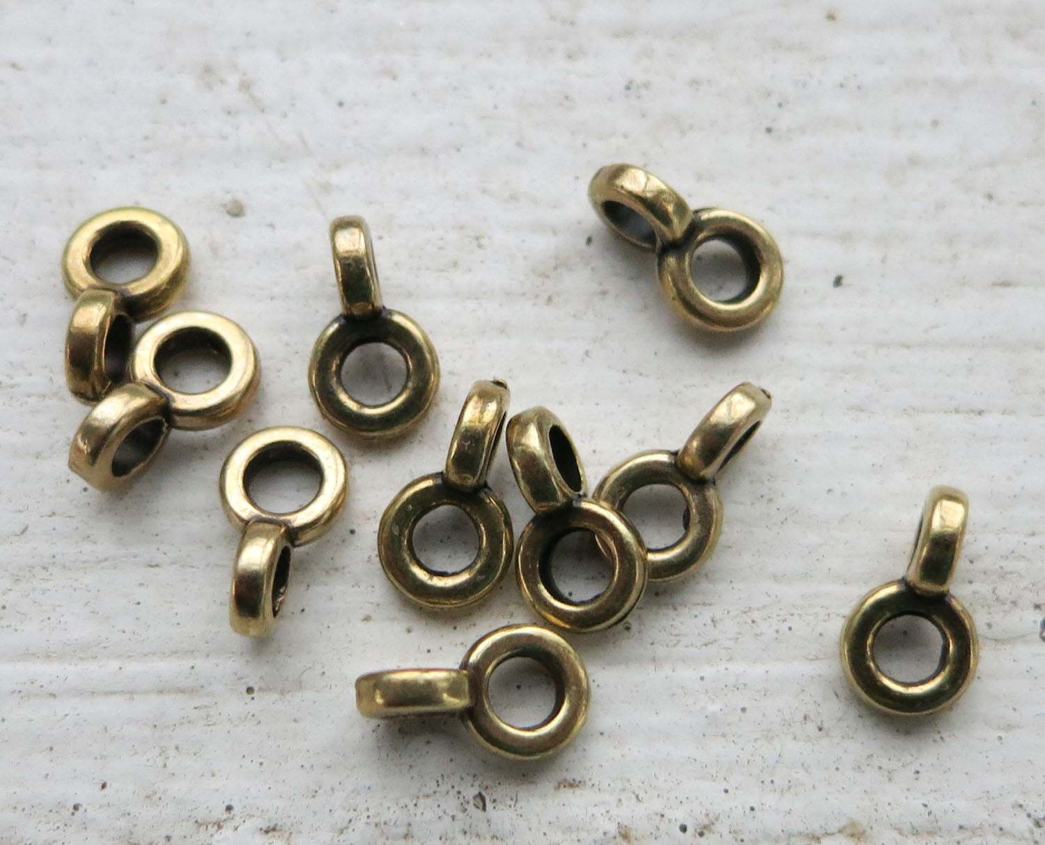 Berlockhållare bronsfärgad - Mini, 10-pack Grekisk Metall