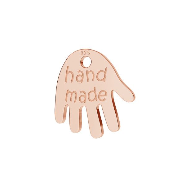 Berlock 925 Silver 18K Rose Gold - Handgjord 10mm 1 styck Hilmas Pyssel