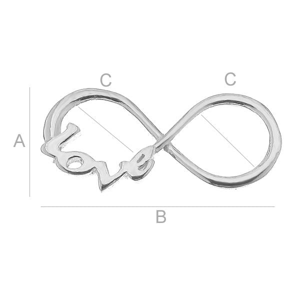 Connector 925 Silver - Evighetstecken Infinity Love 1 styck Hilmas Pyssel