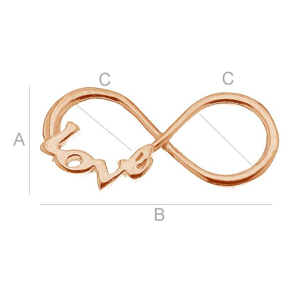 Connector 925 Silver 18K Rose Gold - Evighetstecken Infinity 1 styck Hilmas Pyssel