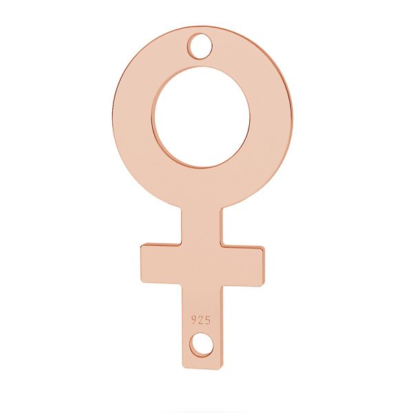 Connector 925 Silver 18K Rose Gold - Kvinnotecken 1 styck Hilmas Pyssel