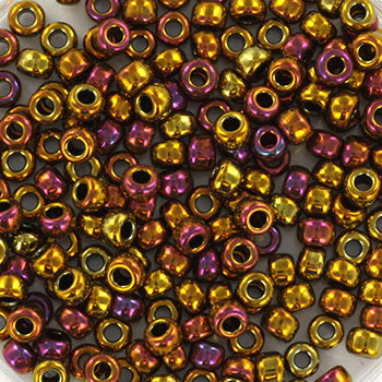 Miyuki Seed Beads - Metallic Gold Iris 8/0, 10 Gram Miyuki