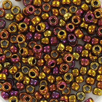 Miyuki Seed Beads - Metallic Gold Iris 8/0, 10 Gram Miyuki