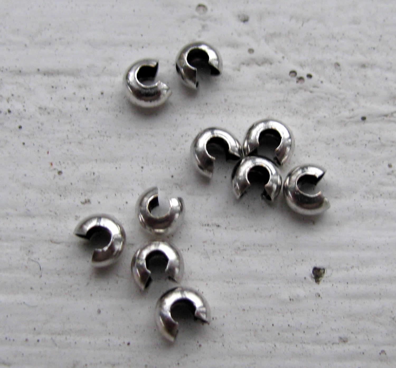 Klämtäckare i antik silverfärg - 3 mm 10-pack Grekisk Metall