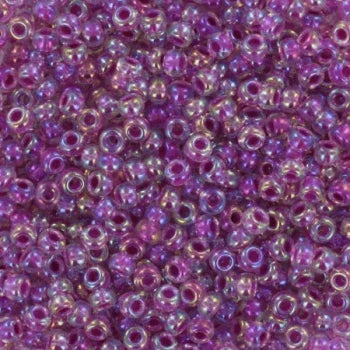 Miyuki Seed Beads - Raspberry Lined AB Crystal 11/0, 10 gram Miyuki