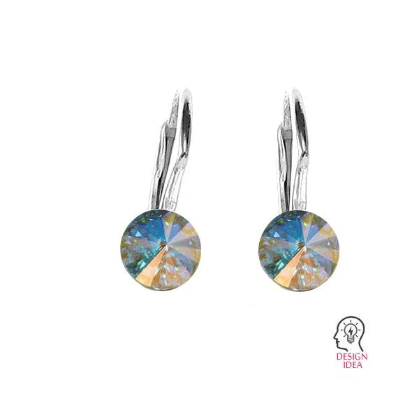 Öronkrokar i 925 Silver med 18K Rose Gold - Brisyr för Chaton 8mm Hilmas Pyssel