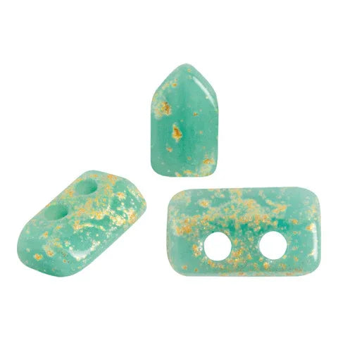 Piros® Par Puca® - Opaque Green Turquoise Splash, 10 gram Les perles par Puca® - Paris