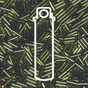 Miyuki Bugle Beads - Silver Lined Olive 6 mm, 17 gram Miyuki