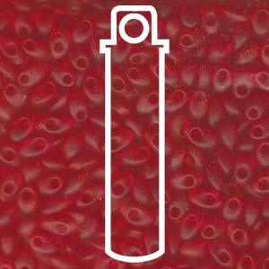 Miyuki Long Magatama - Matt Transparent Red Orange 4x7mm Miyuki